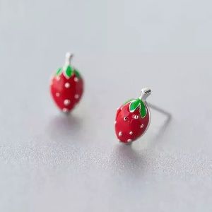925 Sterling Silver Strawberry Stud Earrings
